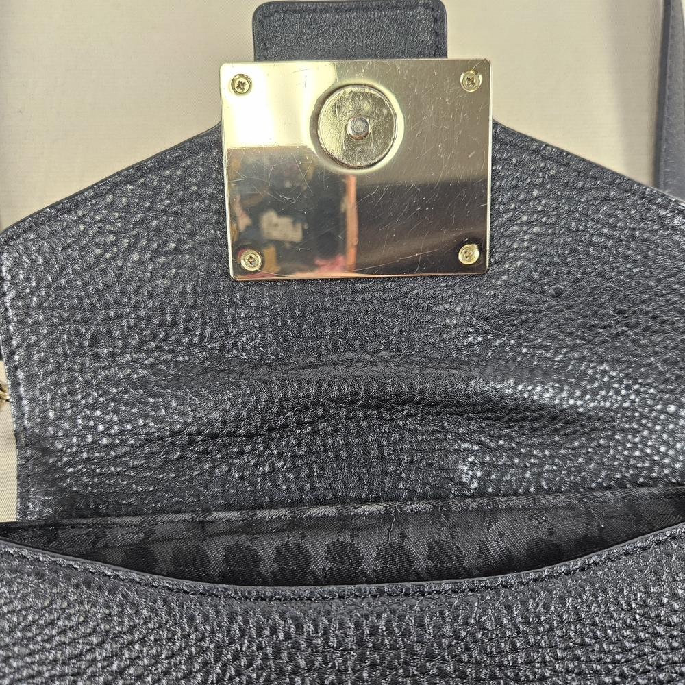 Karl Lagerfeld Black Pebbled Leather Crossbody Bag - Picture 7 of 16